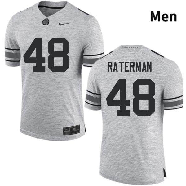 Ohio State Buckeyes Clay Raterman Men's #48 Gray Authentic Stitched College Football Jersey